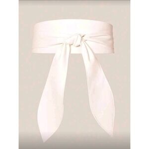Wide Obi Belt White Faux Leather Wrap Tie Sash‎ Waistband Women